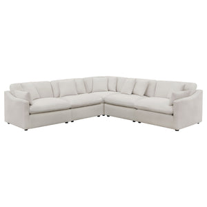 Hobson 5-piece Upholstered Modular Sectional Sofa Ivory