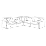 Hobson 5-piece Upholstered Modular Sectional Sofa Ivory | Ivory | 551451-SETA