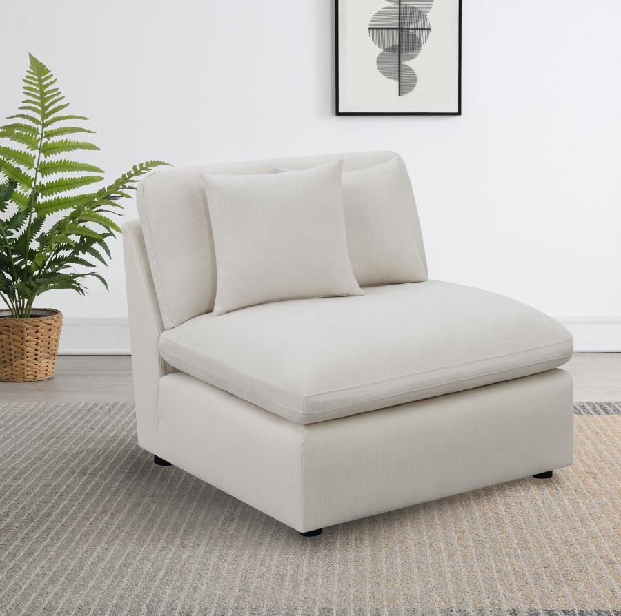 Hobson Upholstered Armless Chair Ivory | King | Ivory | 551451