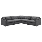 Hobson 5-piece Upholstered Modular Sectional Sofa Charcoal | Grey | Charcoal | 551455-SETA