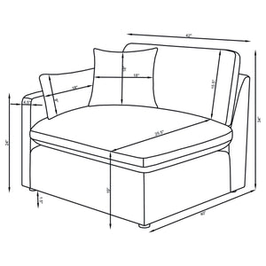 Hobson 5-piece Upholstered Modular Sectional Sofa Charcoal