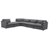 Hobson 6-piece Upholstered Modular Sectional Sofa Charcoal | Grey | Charcoal | 551455-SET