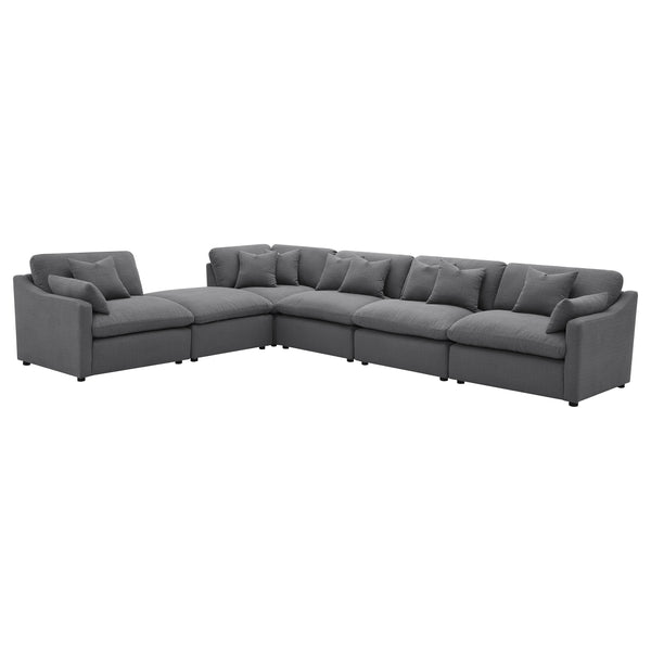 Hobson 6-piece Upholstered Modular Sectional Sofa Charcoal