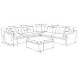 Hobson 6-piece Upholstered Modular Sectional Sofa Charcoal | Grey | Charcoal | 551455-SET