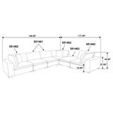 Lakeview 6-piece Upholstered Modular Sectional Sofa Ivory | Ivory | 551461-SETA