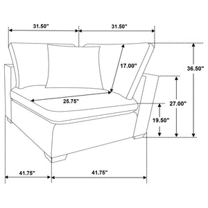 Lakeview 6-piece Upholstered Modular Sectional Sofa Ivory