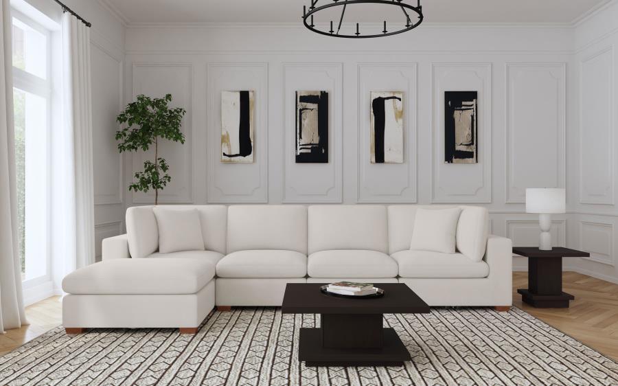 Lakeview 5-piece Upholstered Modular Sectional Sofa Ivory | Full | Ivory | 551461-SETB