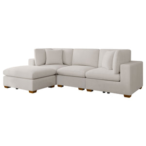 Lakeview 5-piece Upholstered Modular Sectional Sofa Ivory