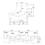 Lakeview 6-piece Upholstered Modular Sectional Sofa Ivory | Ivory | 551461-SET