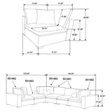 Lakeview 6-piece Upholstered Modular Sectional Sofa Ivory | Ivory | 551461-SET