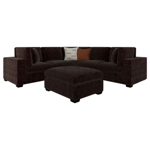 Lakeview 6-piece Upholstered Modular Sectional Chocolate