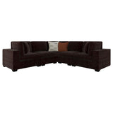 Lakeview 6-piece Upholstered Modular Sectional Chocolate | Brown | Dark Chocolate | 551464-SETA