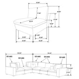 Lakeview 6-piece Upholstered Modular Sectional Chocolate | Brown | Dark Chocolate | 551464-SETA