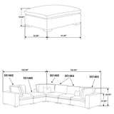 Lakeview 5-piece Upholstered Modular Sectional Chocolate | Full | Brown | Dark Chocolate | 551464-SETB