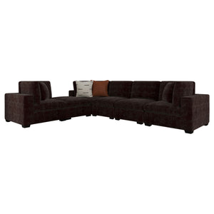 Lakeview 6-piece Upholstered Modular Sectional Chocolate