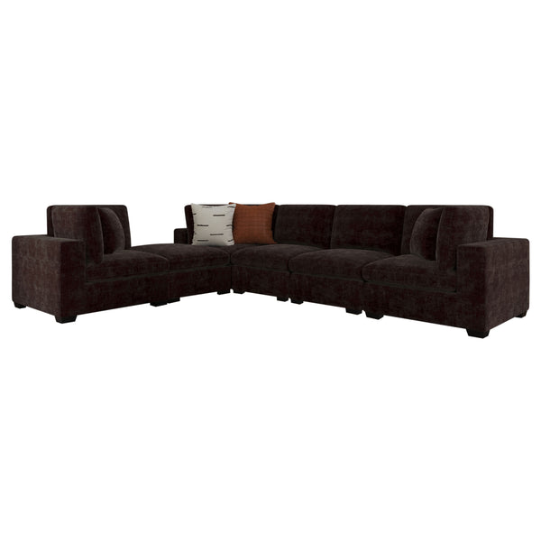 Lakeview 6-piece Upholstered Modular Sectional Chocolate