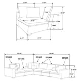 Lakeview 6-piece Upholstered Modular Sectional Chocolate | Brown | Dark Chocolate | 551464-SET