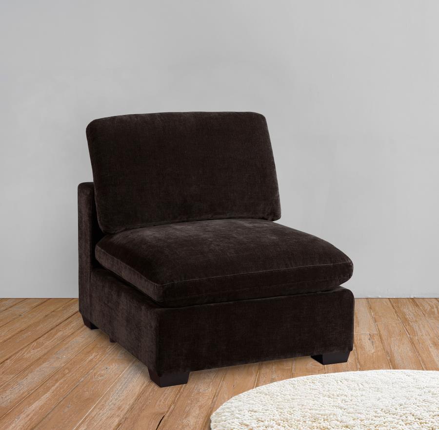 Lakeview Upholstered Armless Chair Dark Chocolate | Full | Brown | Dark Chocolate | 551464