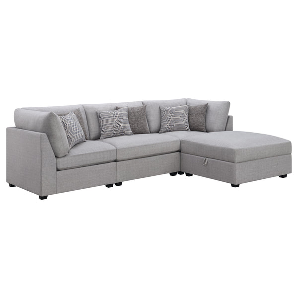 Cambria 4-piece Upholstered Modular Sectional Sofa Grey