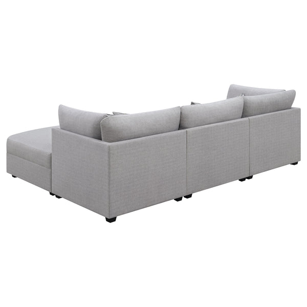 Cambria 4-piece Upholstered Modular Sectional Sofa Grey