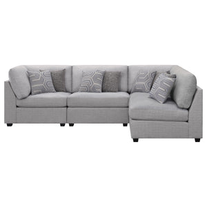 Cambria 4-piece Upholstered Modular Sectional Sofa Grey