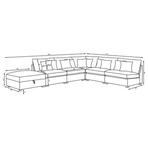 Cambria 4-piece Upholstered Modular Sectional Sofa Grey