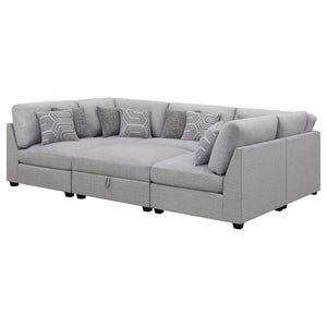 Cambria 6-piece Upholstered Modular Sectional Sofa Grey