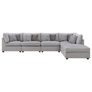 Cambria 6-piece Upholstered Modular Sectional Sofa Grey