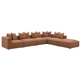 Jennifer 6-piece Upholstered Modular Sectional Terracotta | Orange | Terracotta | 551591-SET