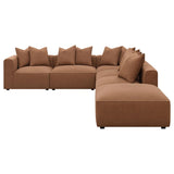 Jennifer 6-piece Upholstered Modular Sectional Terracotta | Orange | Terracotta | 551591-SET