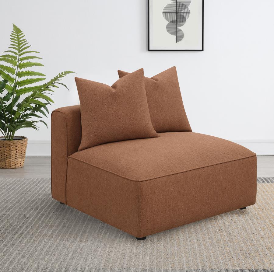 Jennifer Upholstered Armless Chair Terracotta | Brown | Terracotta | 551591