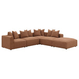 Jennifer Square Upholstered Ottoman Terracotta | Orange | Terracotta | 551593