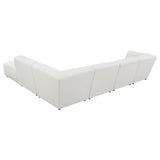 Sunny 6-piece Upholstered Modular Sectional Sofa Ivory Sherpa | Ivory | 551621-SET