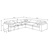 Raleigh 5-piece Boucle Upholstered Modular Sectional Ivory | King | Ivory | 551751-SETB