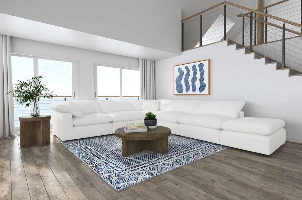 Raleigh 6-piece Boucle Upholstered Modular Sectional Ivory