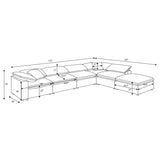 Raleigh 6-piece Boucle Upholstered Modular Sectional Ivory | Ivory | 551751-SET