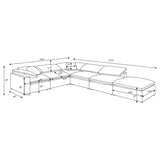 Raleigh 6-piece Boucle Upholstered Modular Sectional Ivory | Ivory | 551751-SET