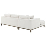 Geneva Boucle Upholstered Sectional Chaise Sofa Sand | Full | Beige | Sand | 551777