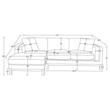 Geneva Boucle Upholstered Sectional Chaise Sofa Sand | Full | Beige | Sand | 551777