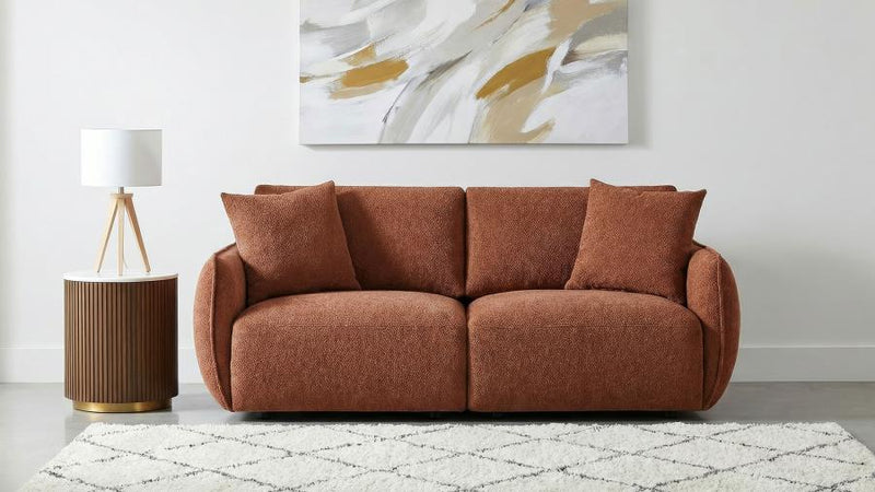 Elysia Chenille Upholstered Modular Lounge Loveseat Coral