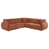 Elysia 5-piece Fabric Upholstered Modular Sectional Sofa Coral | Orange | Coral | 551891-SETA