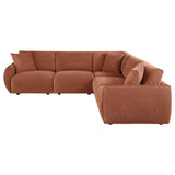 Elysia 5-piece Fabric Upholstered Modular Sectional Sofa Coral | Orange | Coral | 551891-SETA
