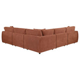Elysia 5-piece Fabric Upholstered Modular Sectional Sofa Coral | Orange | Coral | 551891-SETA