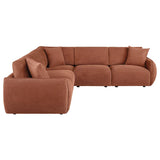 Elysia 5-piece Fabric Upholstered Modular Sectional Sofa Coral | Orange | Coral | 551891-SETA