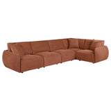 Elysia 5-piece Fabric Upholstered Modular Sectional Sofa Coral | Orange | Coral | 551891-SETA