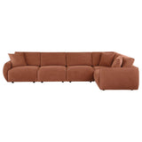 Elysia 5-piece Fabric Upholstered Modular Sectional Sofa Coral | Orange | Coral | 551891-SETA