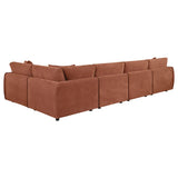 Elysia 5-piece Fabric Upholstered Modular Sectional Sofa Coral | Orange | Coral | 551891-SETA