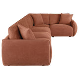 Elysia 5-piece Fabric Upholstered Modular Sectional Sofa Coral | Orange | Coral | 551891-SETA