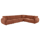 Elysia 6-piece Fabric Upholstered Modular Sectional Sofa Coral | Orange | Coral | 551891-SET