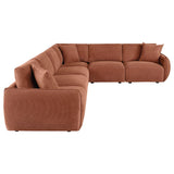 Elysia 6-piece Fabric Upholstered Modular Sectional Sofa Coral | Orange | Coral | 551891-SET